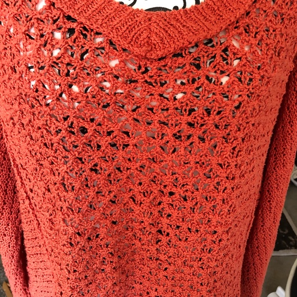 Free People Orange Open-Knit Sweater - Picture 8 of 9
